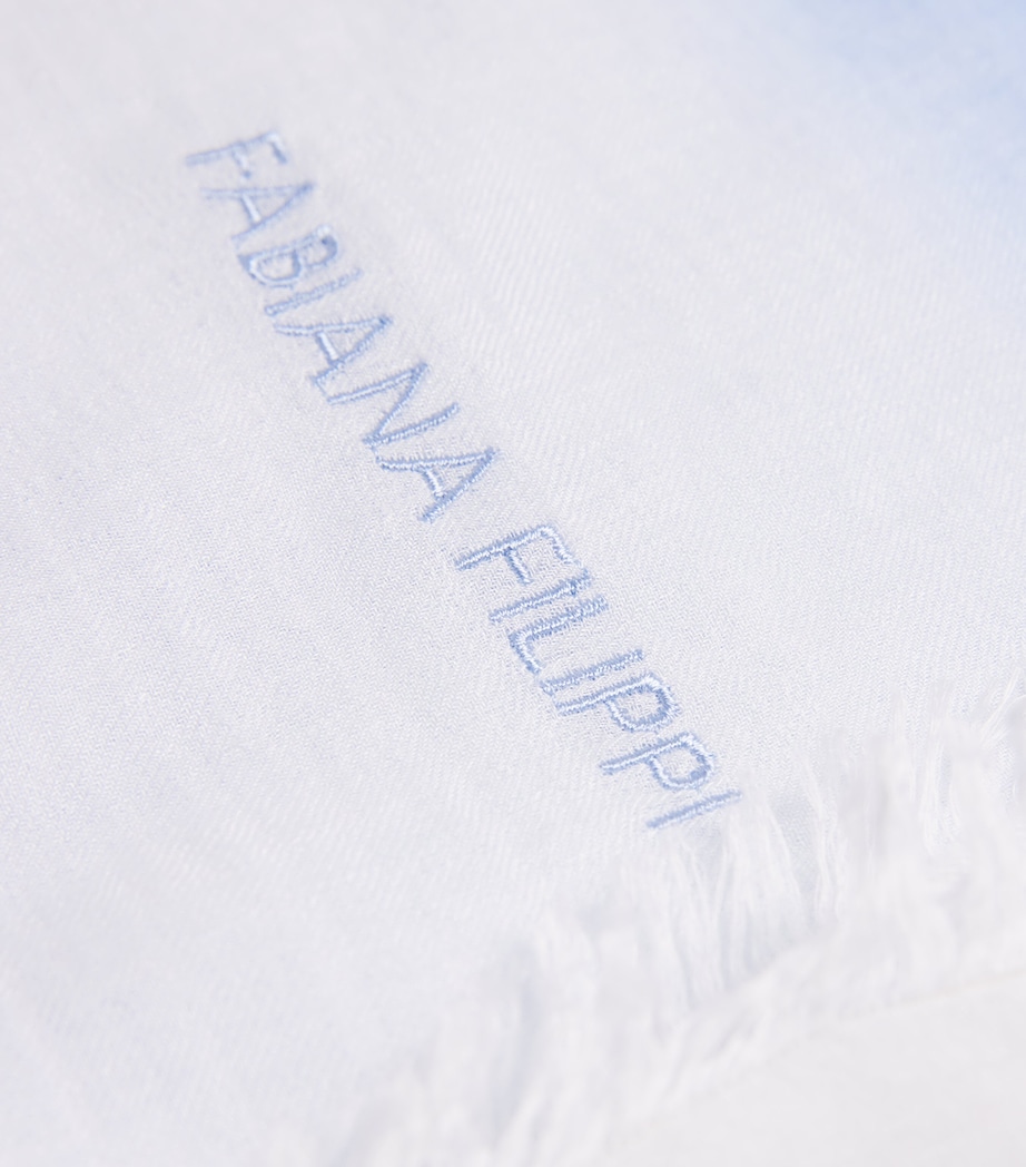 Fabiana Filippi Fringed Shawl Azzurro/burro Image 4