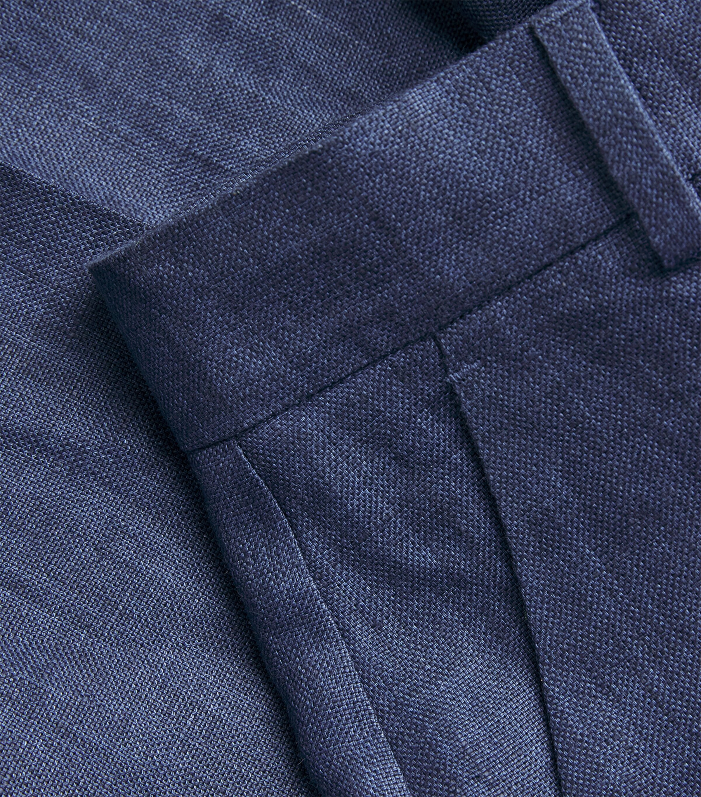 Weekend Max Mara Womens Linen Straight Trousers Navy Image 5