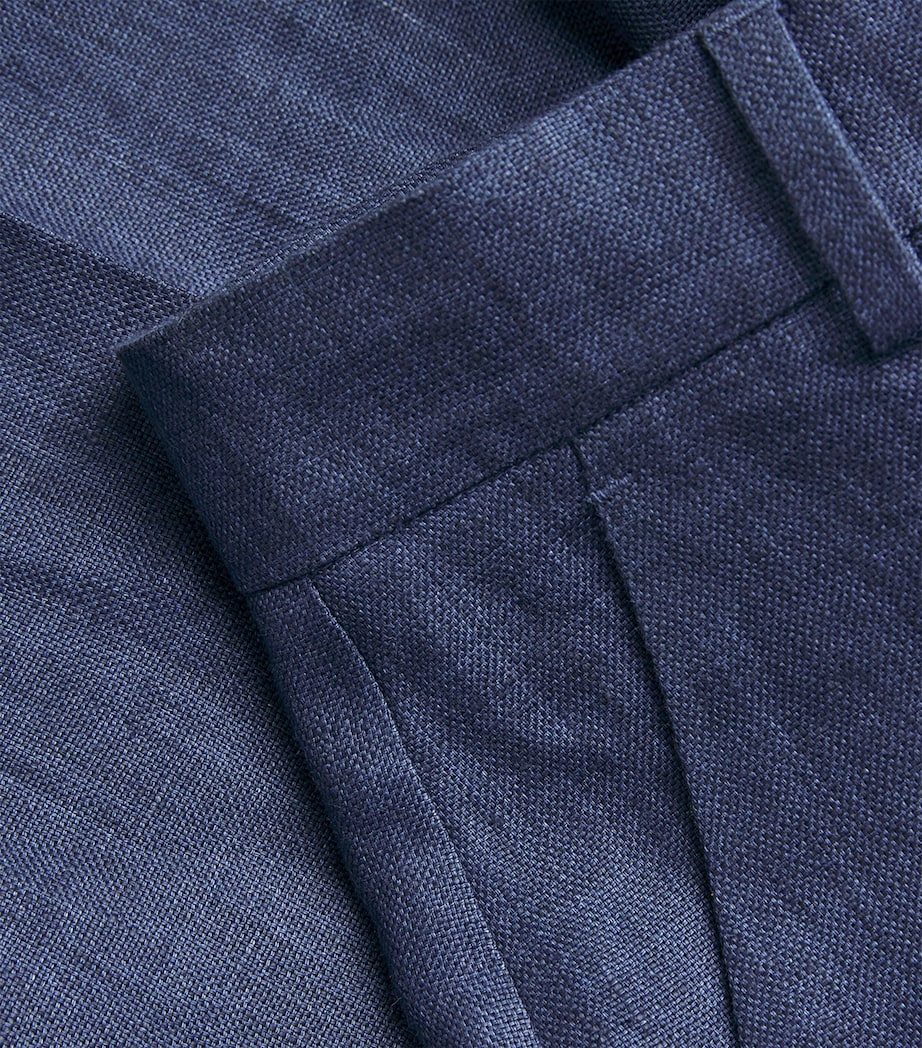 Weekend Max Mara Womens Linen Straight Trousers Navy Image 5