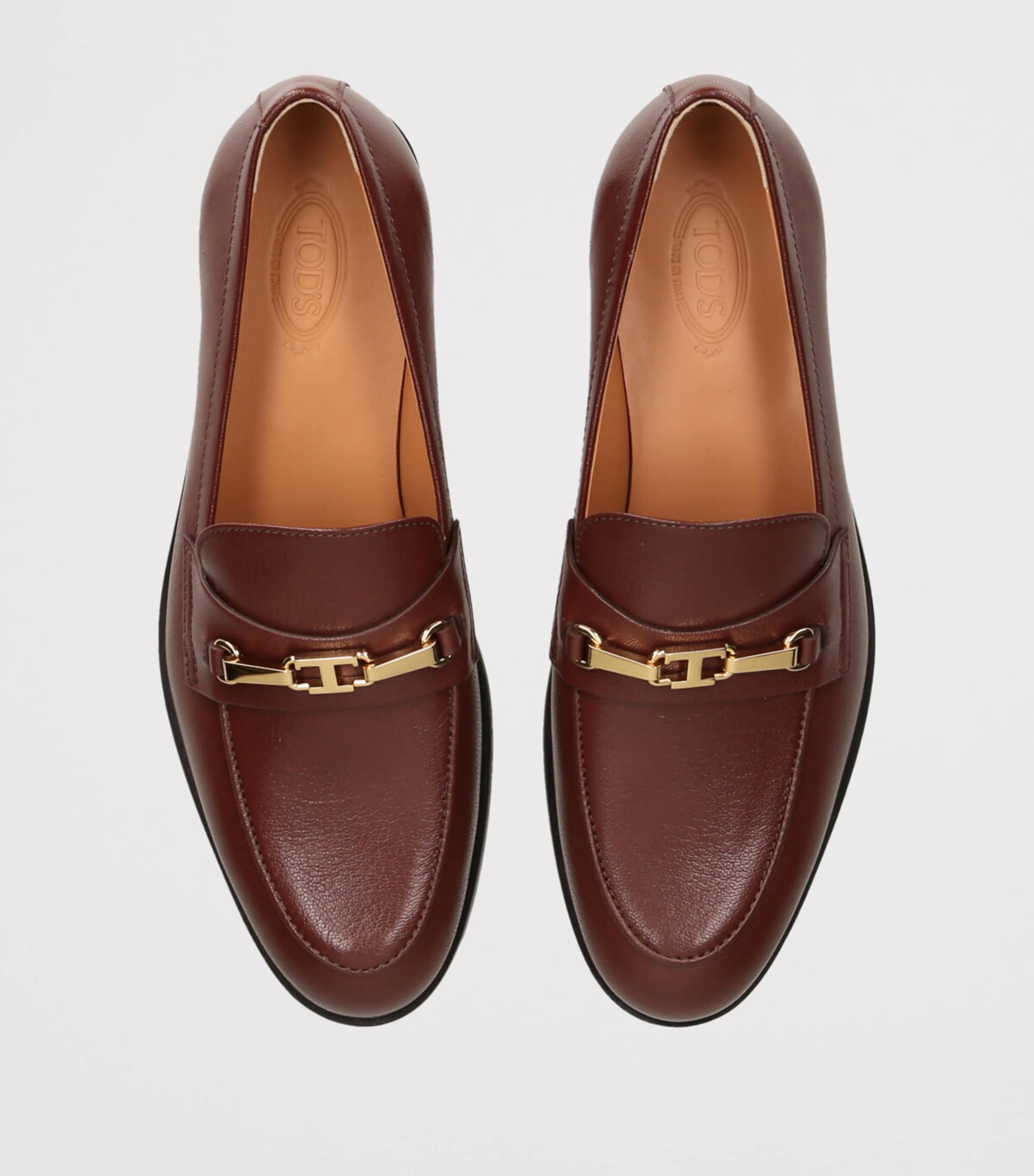 Tod's Leather Cuoio Loafers 25 Dark Brown Image 4