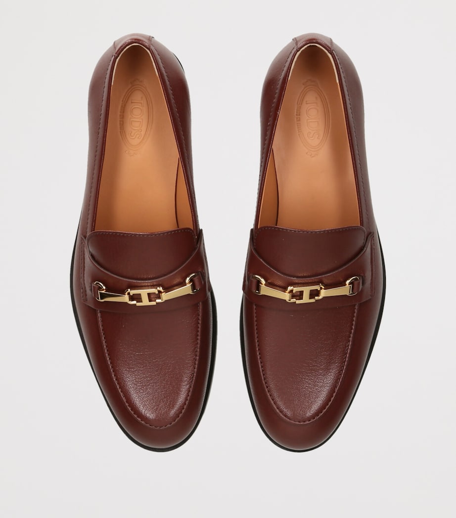Tod's Leather Cuoio Loafers 25 Dark Brown Image 4