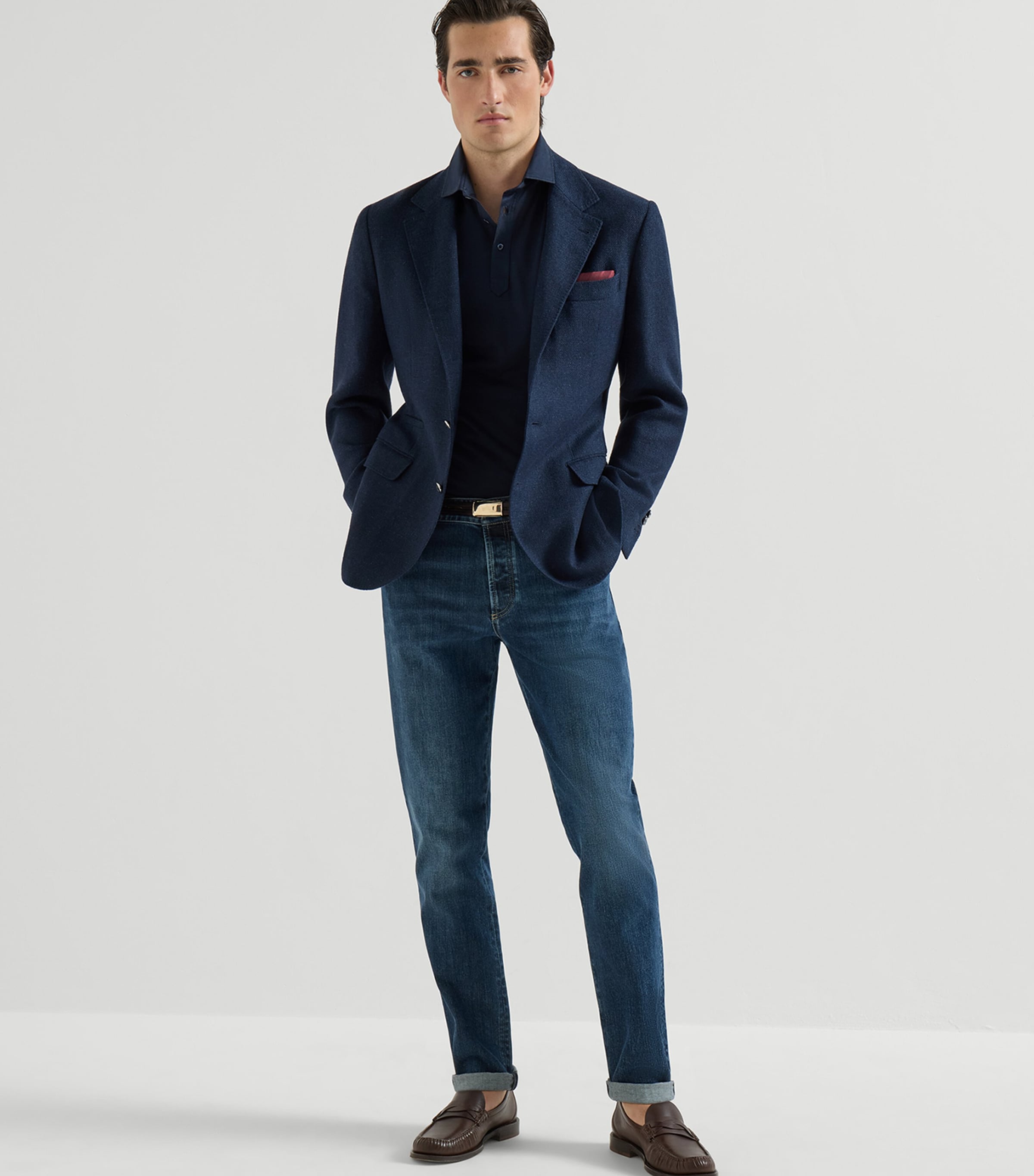 Brunello Cucinelli Mens Stretch-Cotton Slim Jeans Image 2