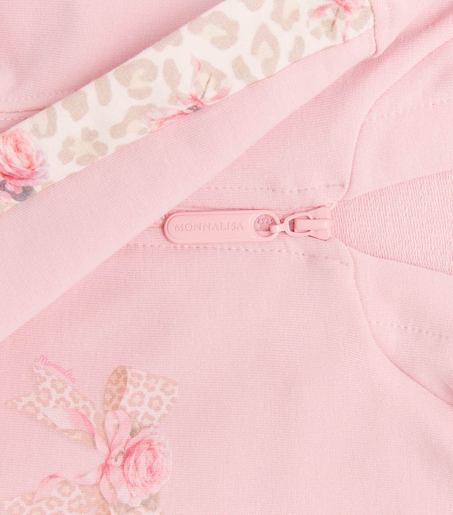Monnalisa Bow and Rose Hoodie (6 Months-6 Years) Lotus Image 3