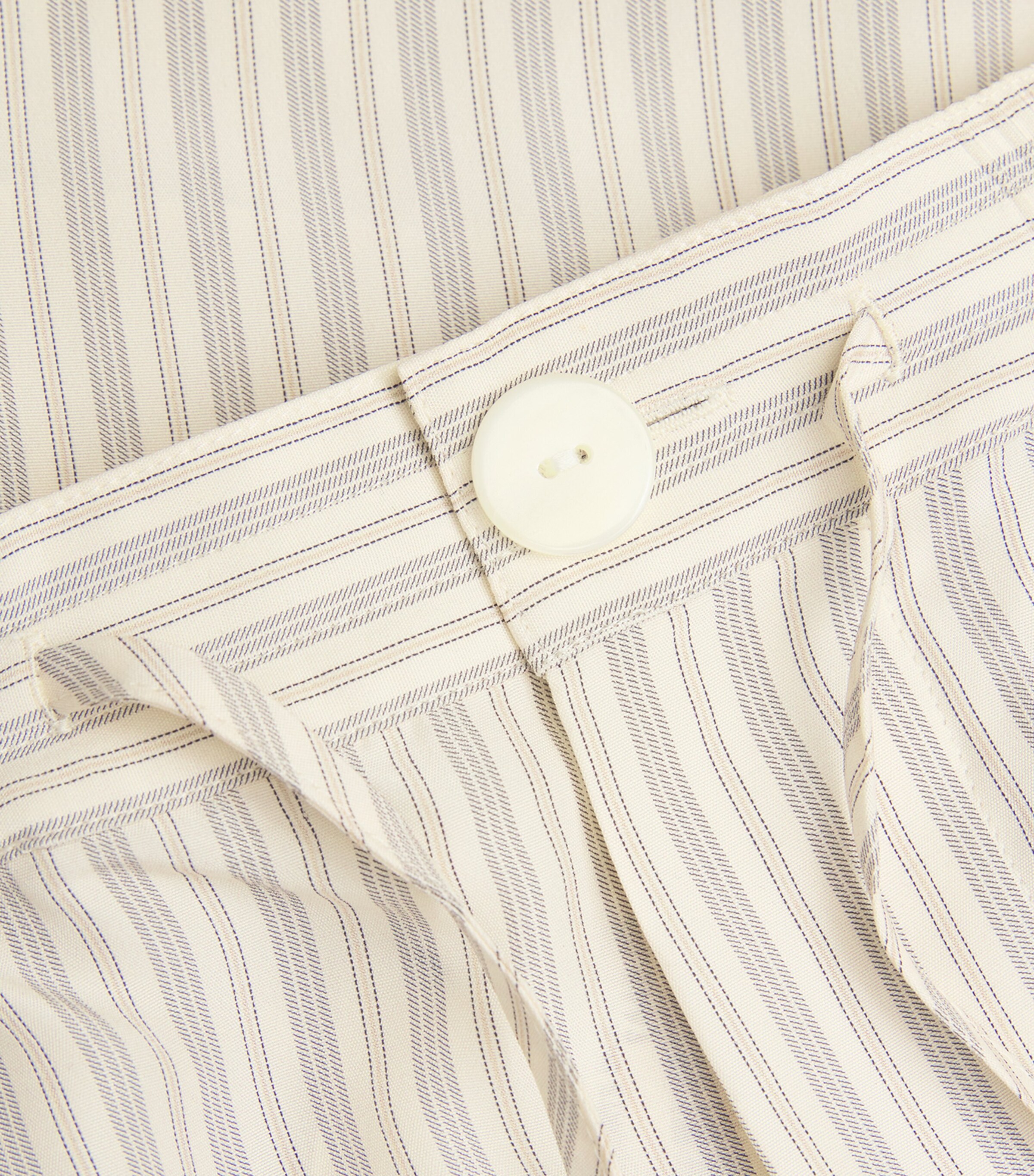 Róhe Mens Silk Striped Shorts Cream Hrtg Strip Image 5