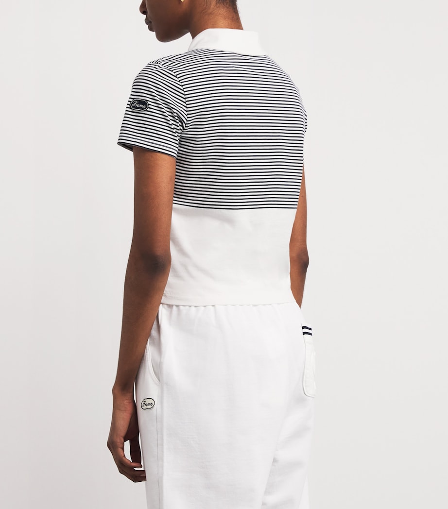 Cotton Tennis Polo Shirt WHITE MULTI Image 4