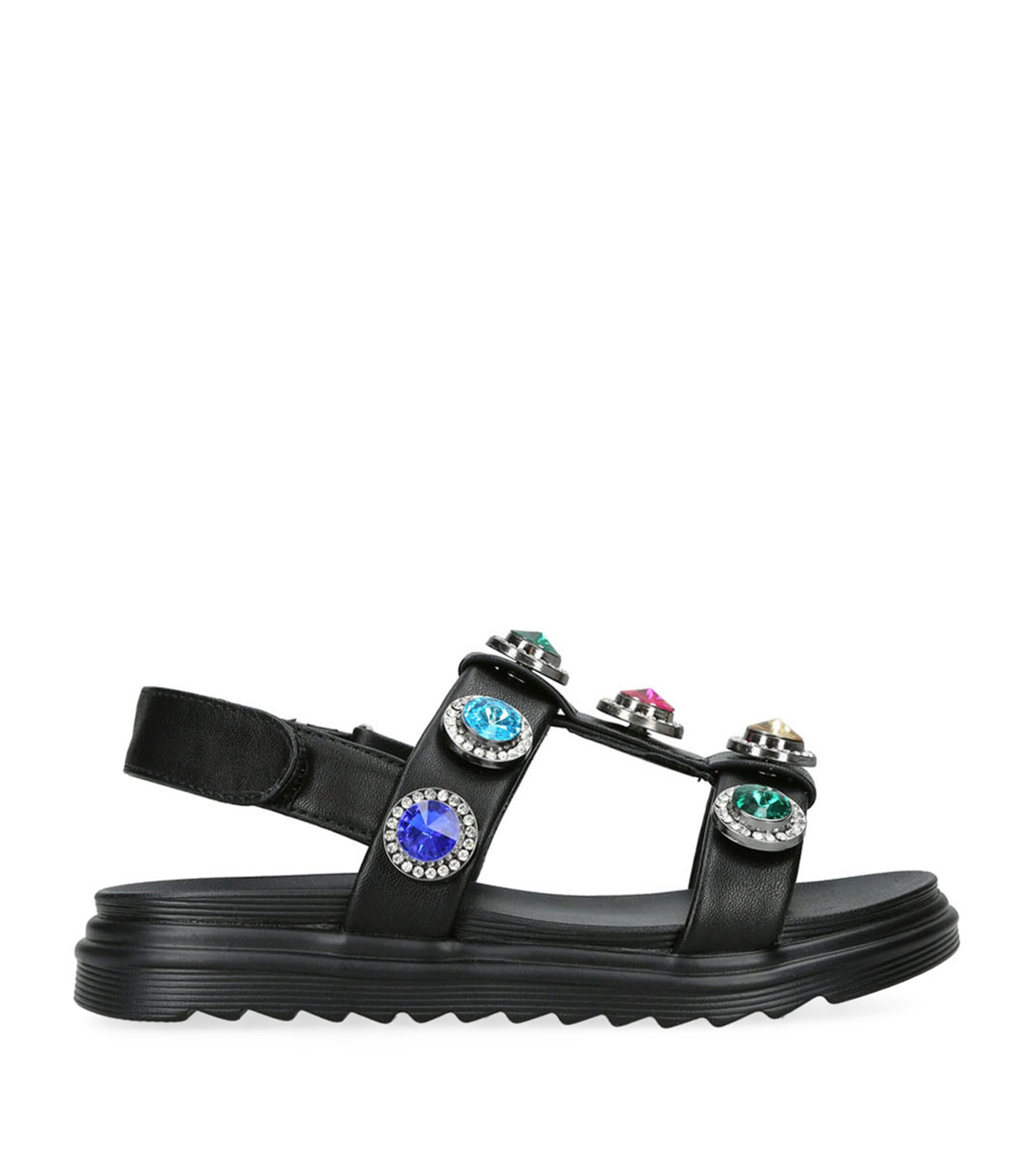 Leather Orson Crystal Sandals BLACK/COMB Image 3