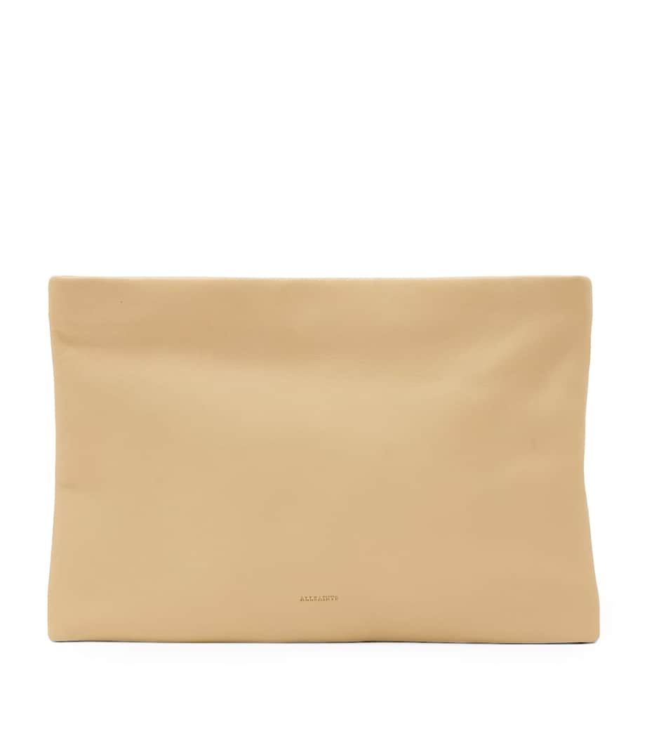 AllSaints Leather Bettina Clutch Bag Mellow Yellow Image 1