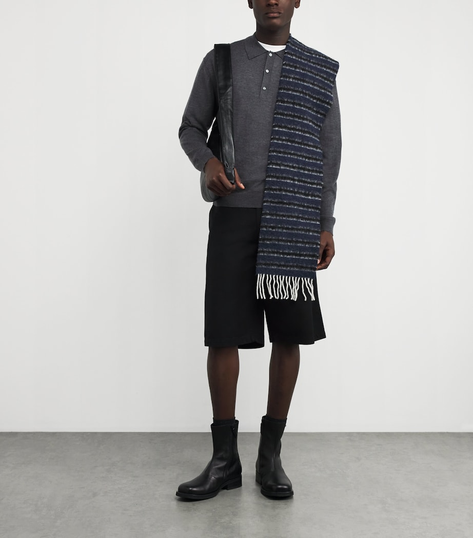 Wool-Cashmere Long-Sleeve Polo Shirt GRYM Image 2