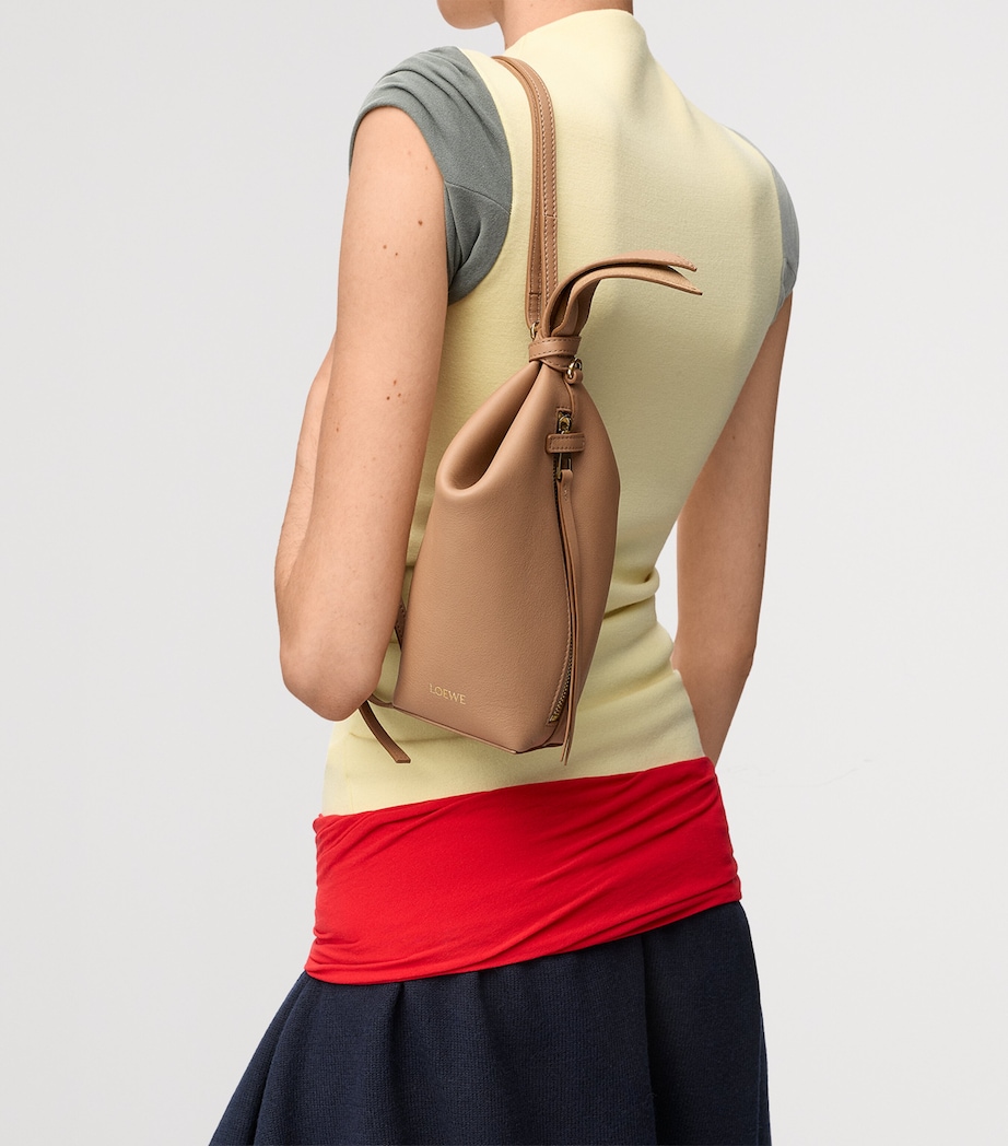 LOEWE Leather Scarf Backpack Mocha Image 2