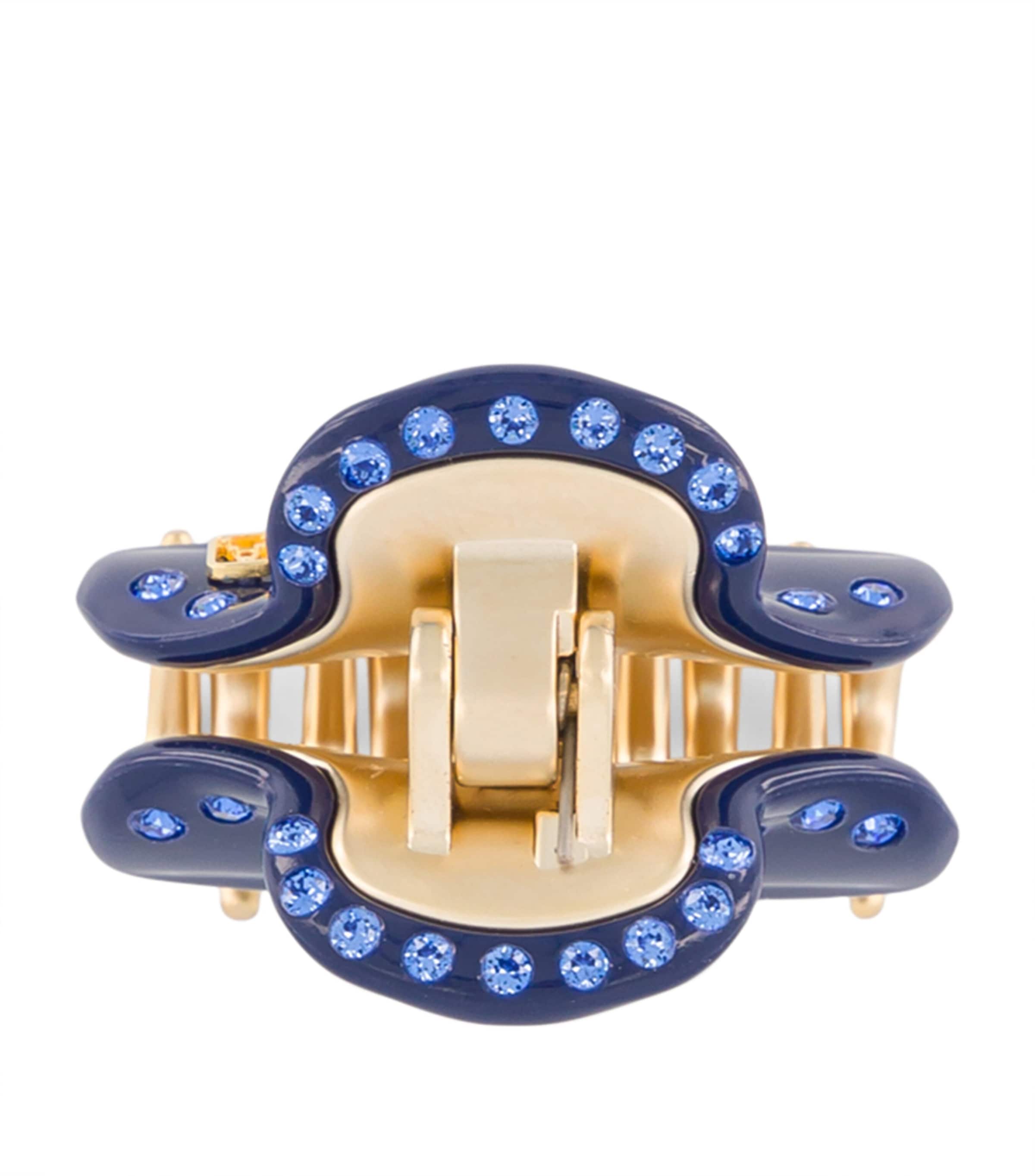 Gold-Plated Crystal-Embellished Claw Hair Clip M5- MARINE/OR Image 3