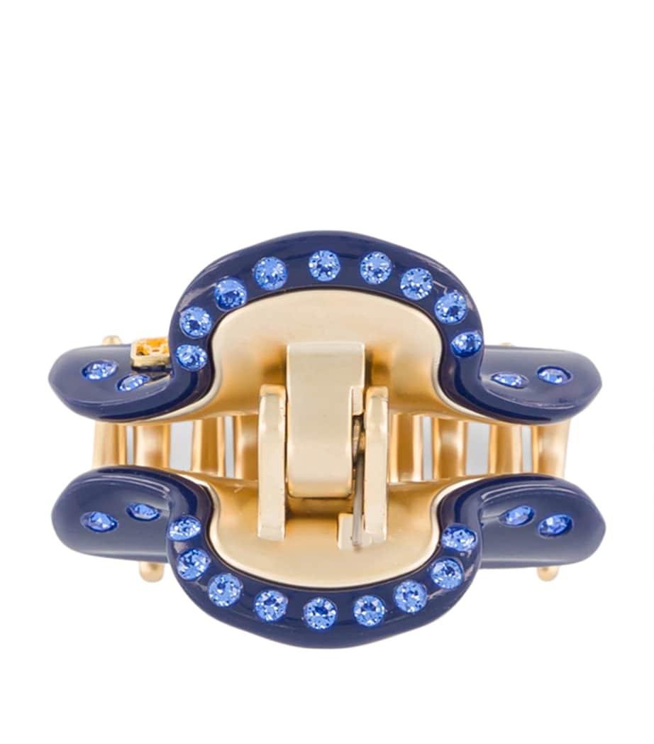 Gold-Plated Crystal-Embellished Claw Hair Clip M5- MARINE/OR Image 3