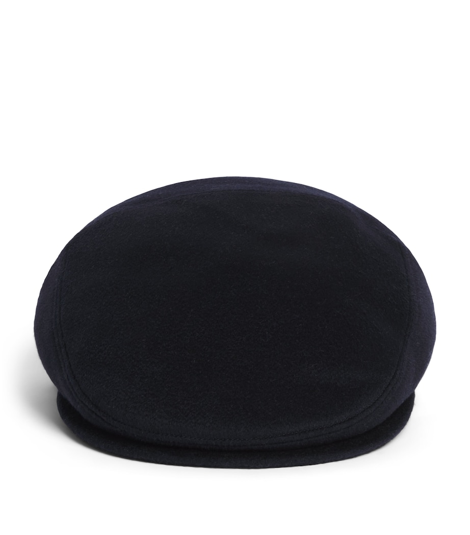 Borsalino Cashmere Vincenzo Flat Cap Unito Blu Navy Image 1