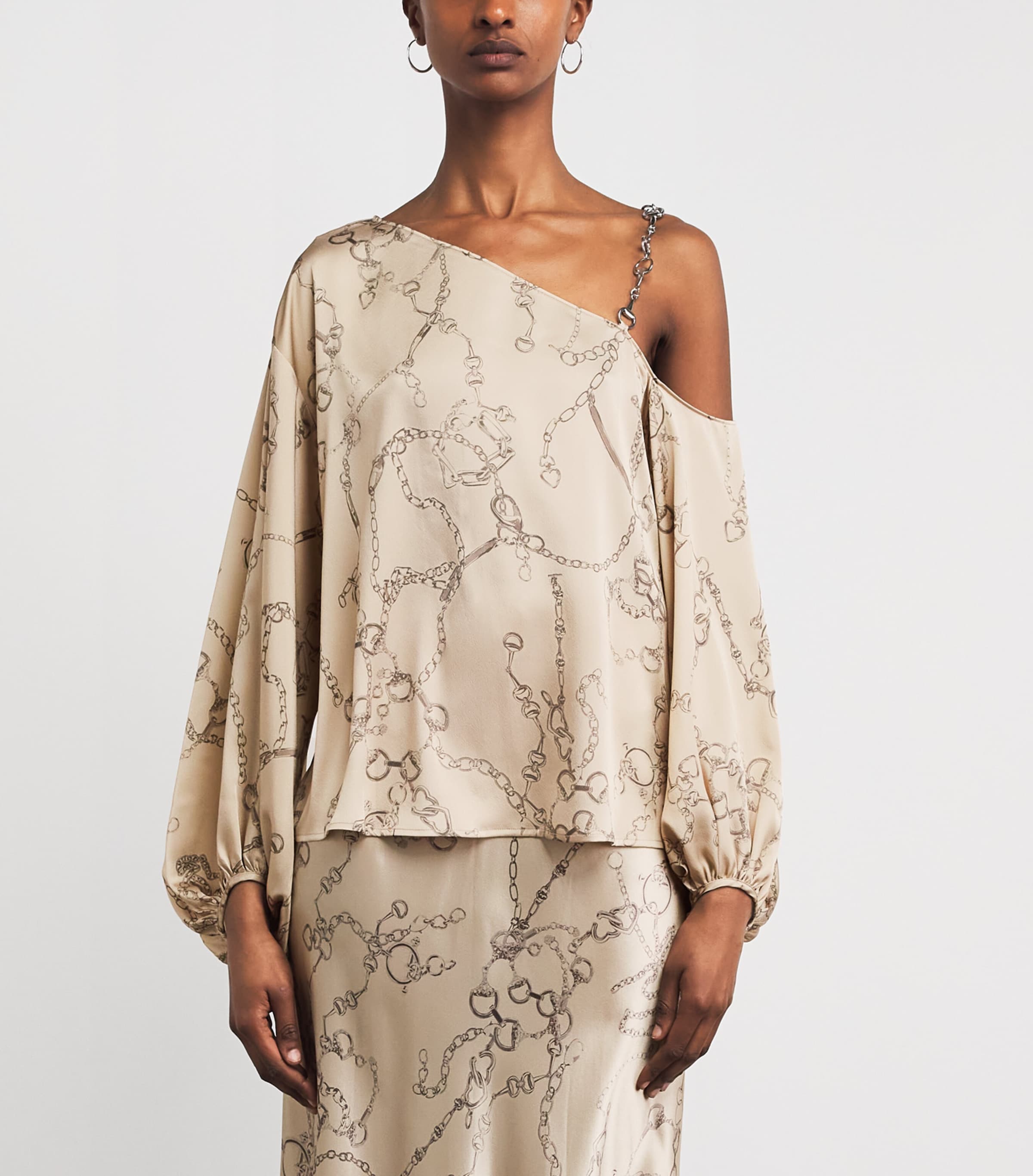 L'Agence Womens One-Shoulder Asami Blouse Gbuu Mcdmia Hrt Chn Image 4
