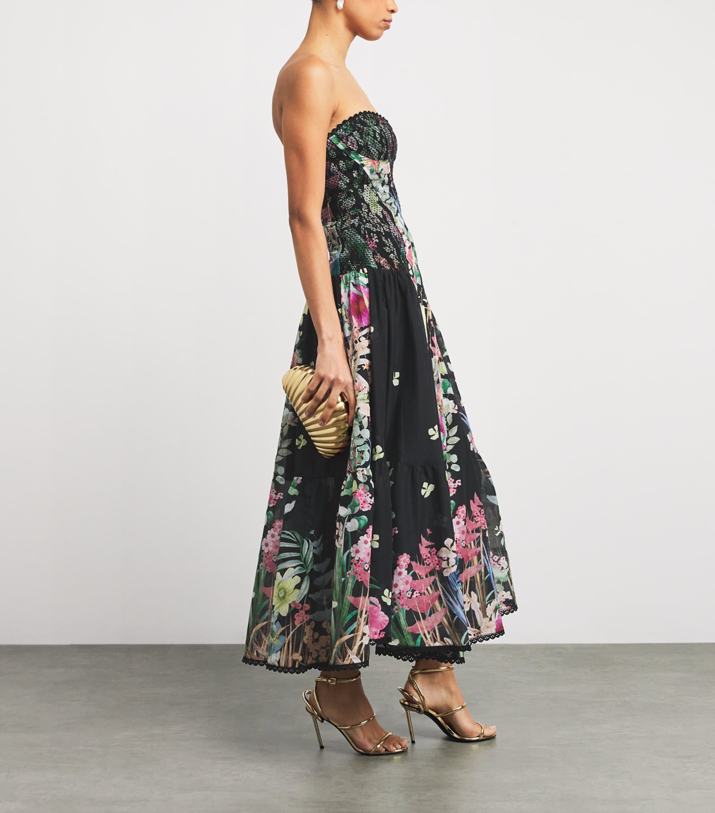 Cotton-Blend Illyr Midi Dress BLACK LAGOON Image 2