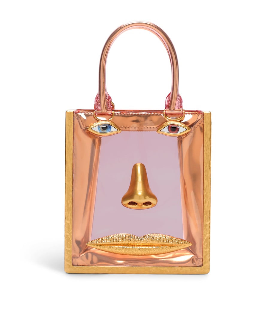 Schiaparelli Mini Vinyl Face Top-Handle Bag Gold/pink Image 1
