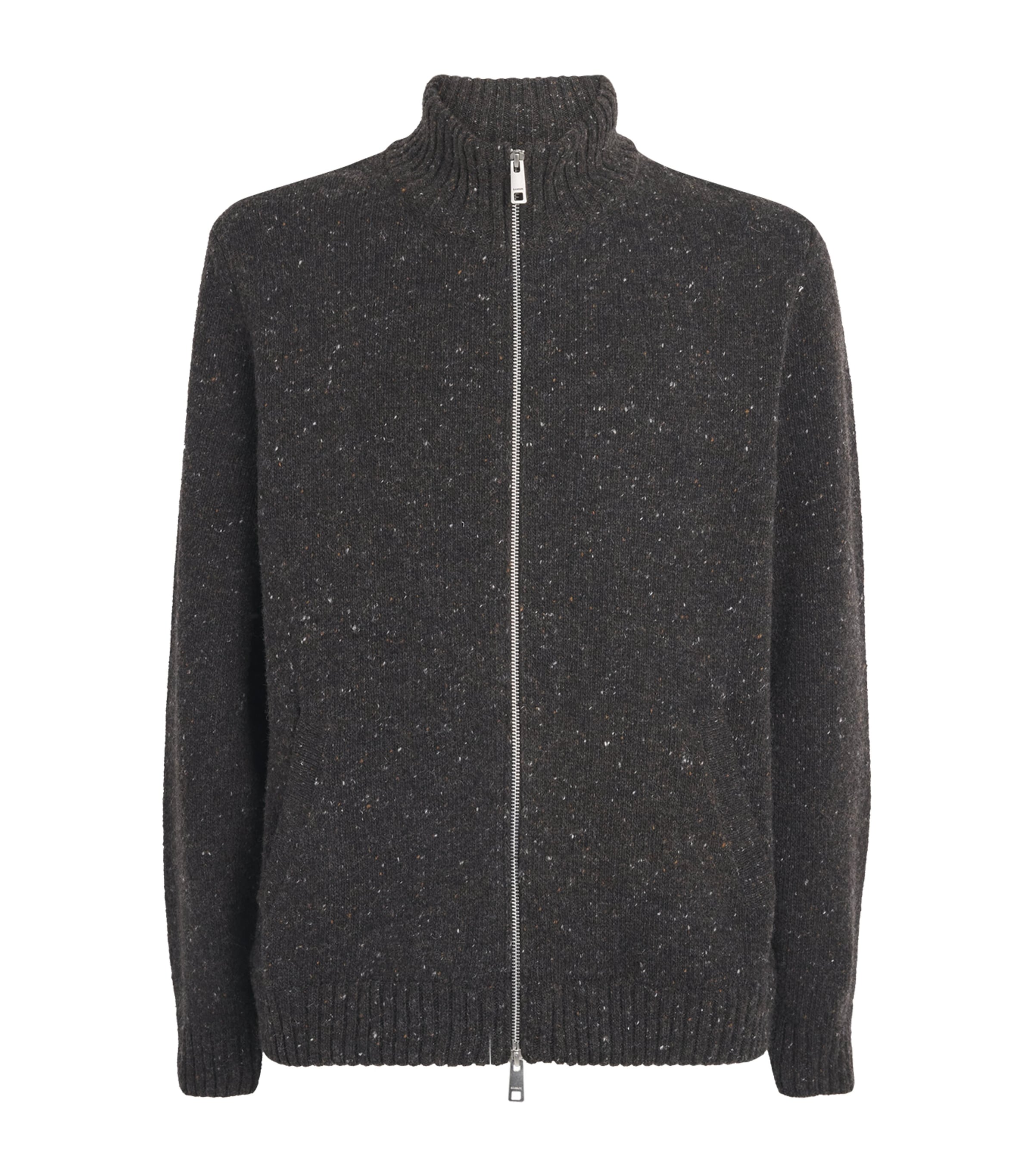 Samsøe Samsøe Mens Wool-Blend Sanate Zip-Up Cardigan Delicioso Image 1