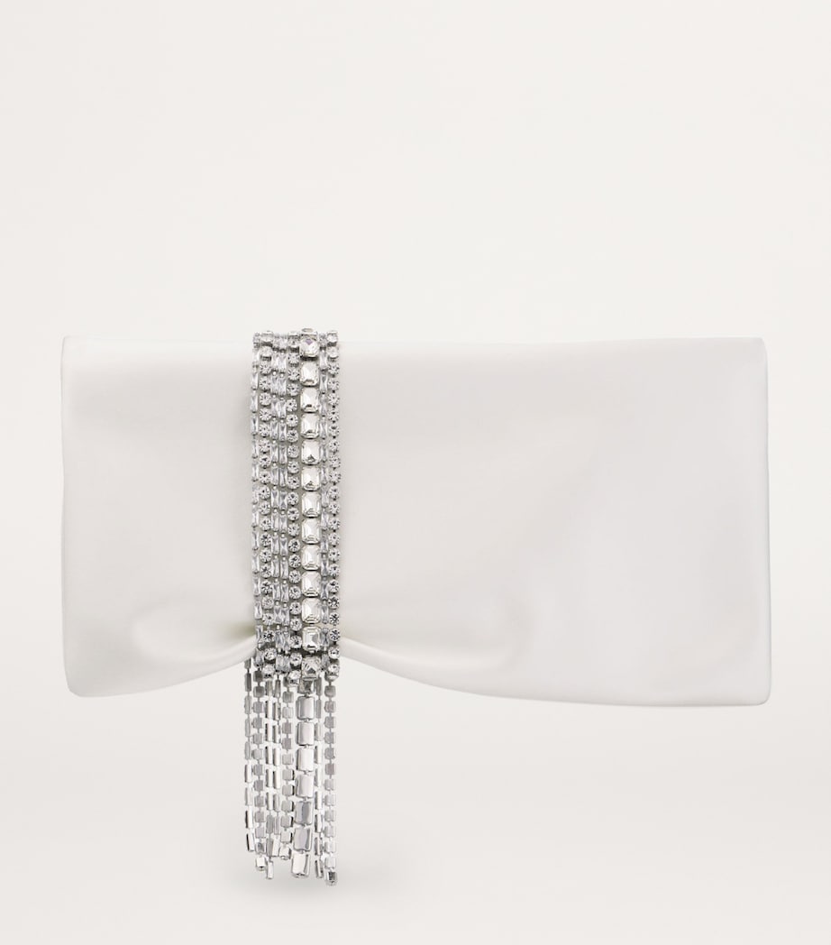 Zandra Satin Clutch Bag IVORY/SILVER Image 2