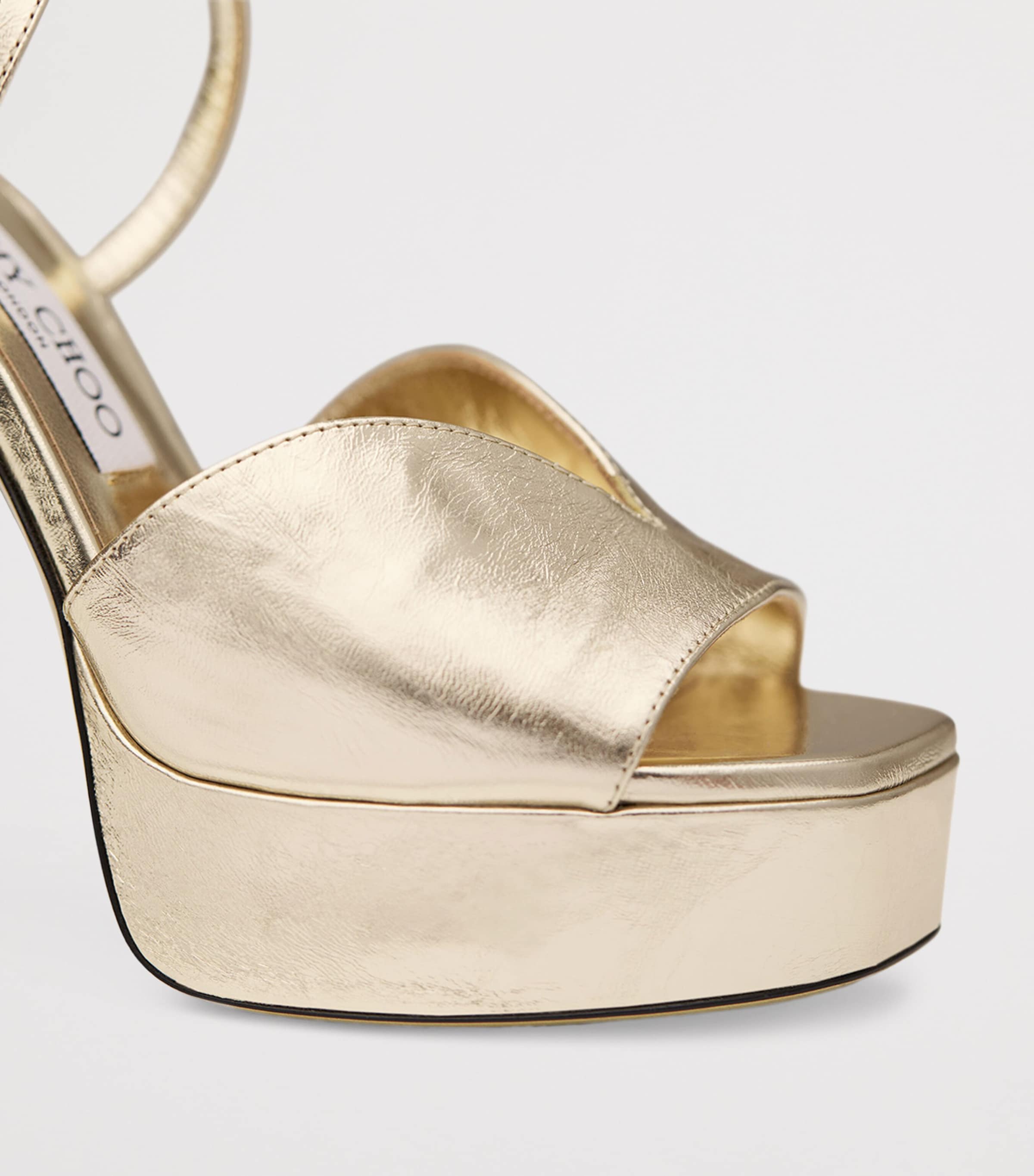 Karli 125 Metallic Leather Platform Sandals GOLD Image 3
