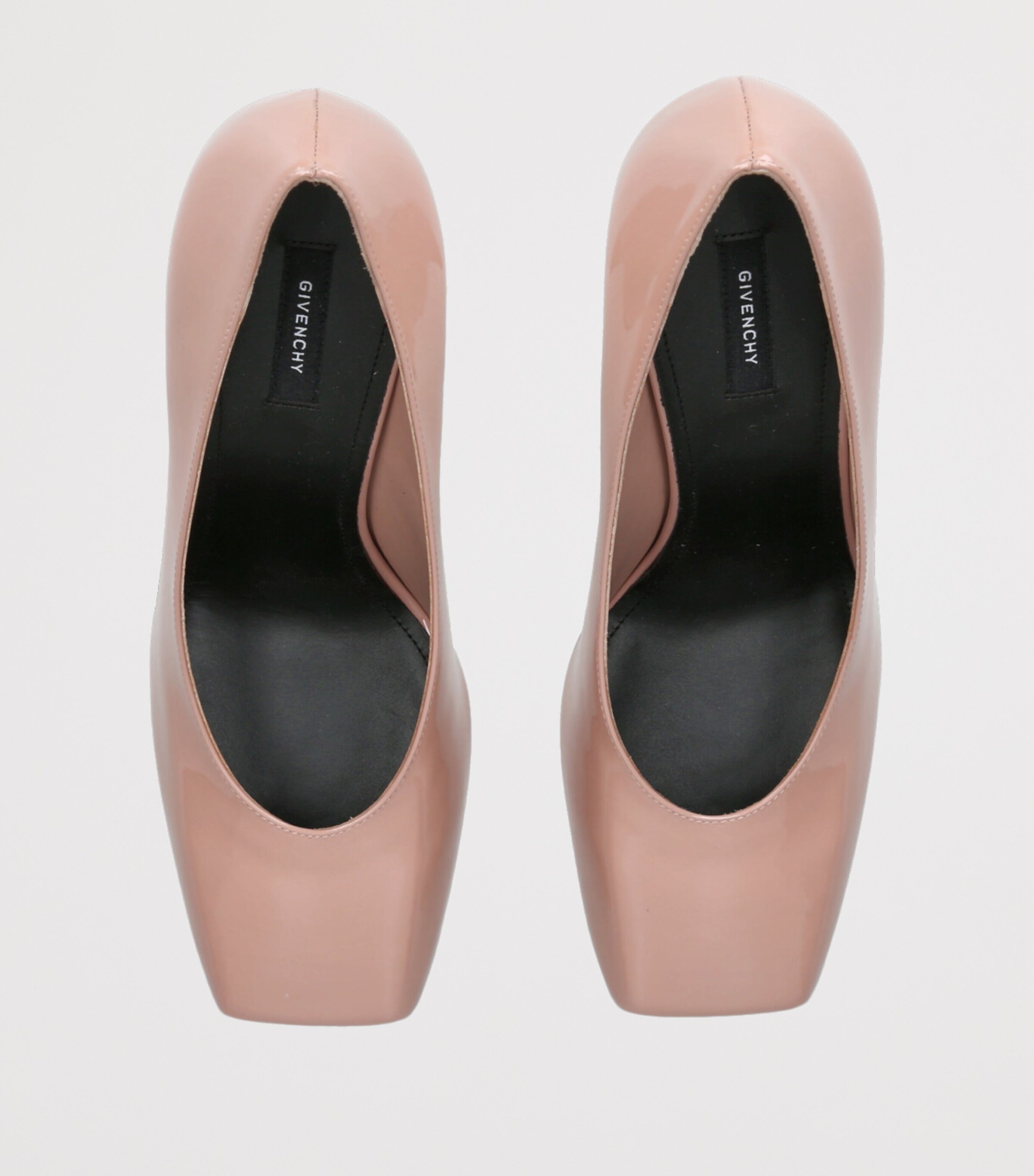 Leather Square-Toe Pumps 95 PALE PINK Image 4