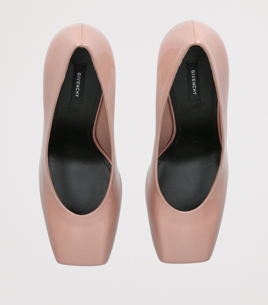 Leather Square-Toe Pumps 95 PALE PINK Image 4