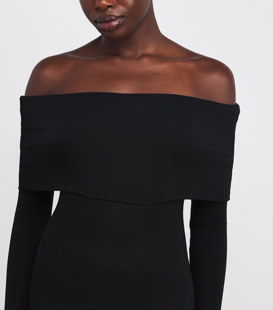 Sheer Modal Off-The-Shoulder Maxi Dress ONYX Image 4