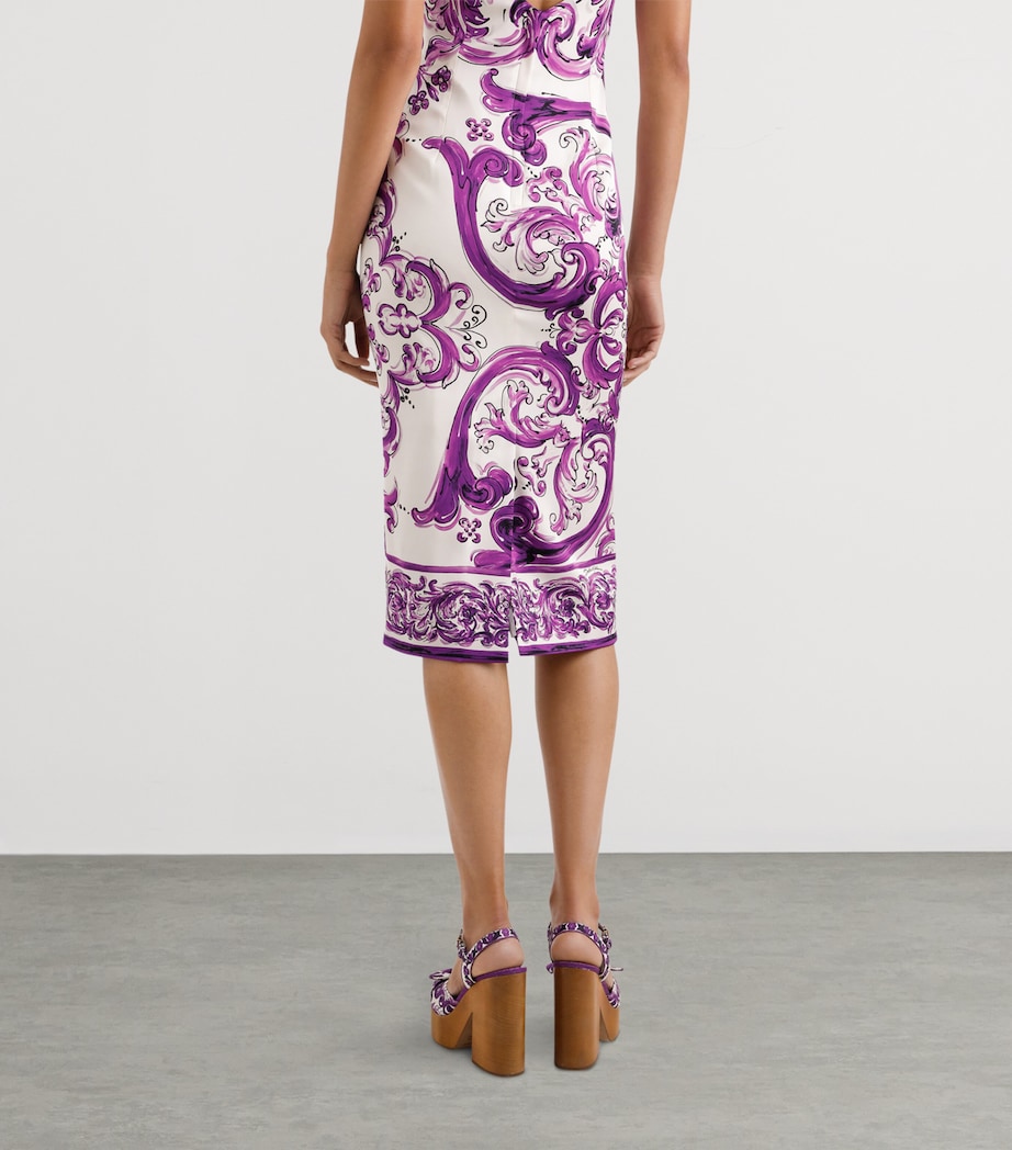 Majolica Print Midi Dress HP5DQ-MIX MAIOLICA L Image 5