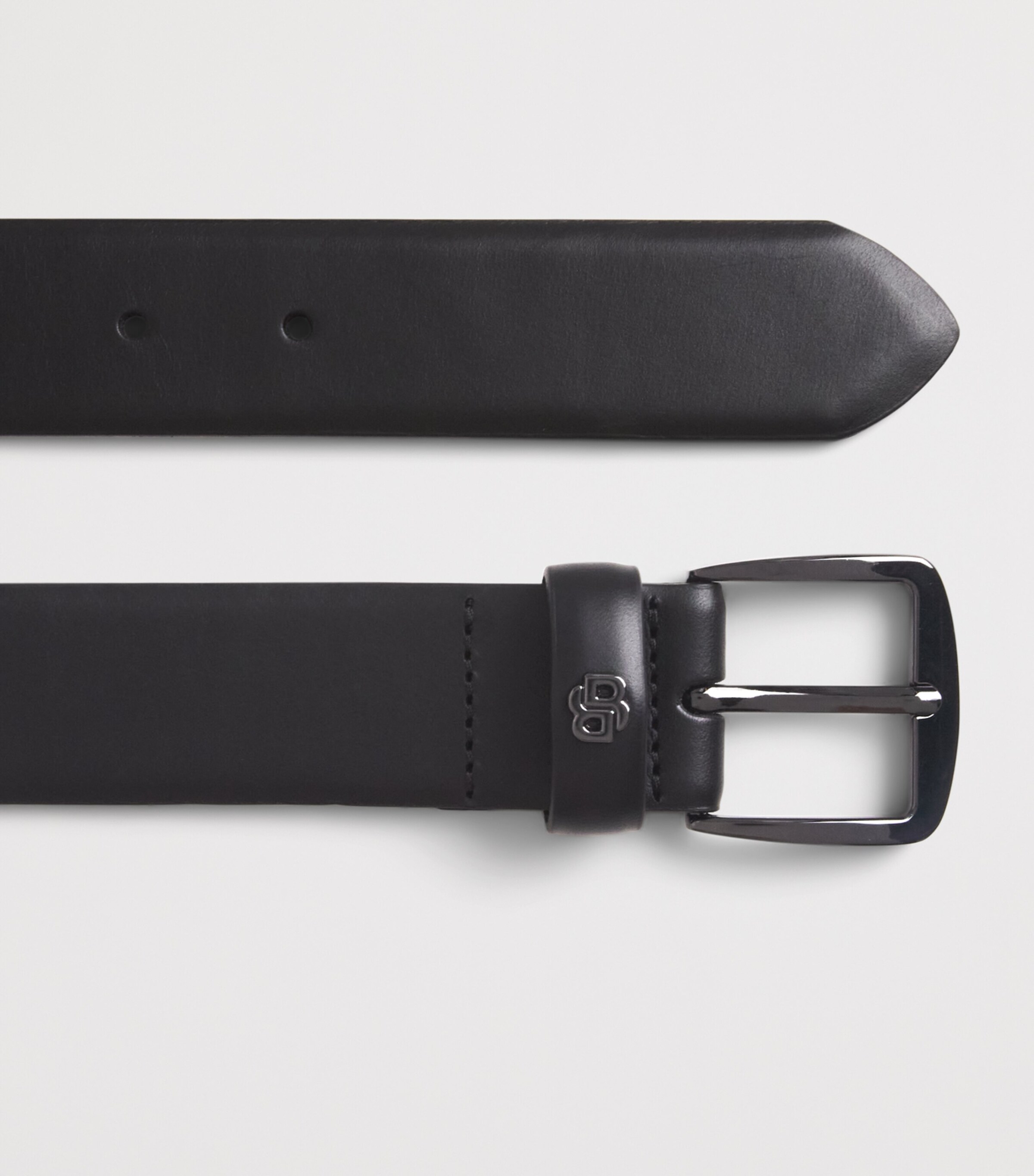 BOSS Leather Logo Belt Black Image 3