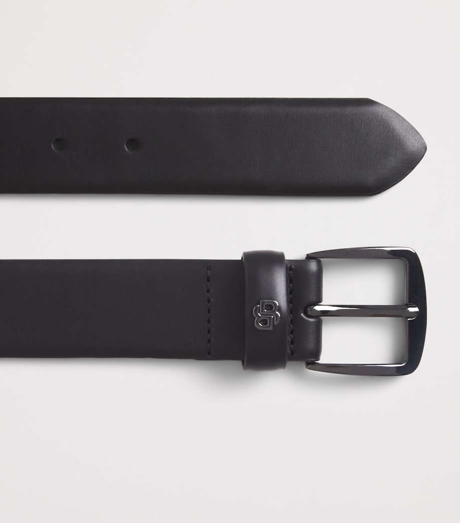 BOSS Leather Logo Belt Black Image 3