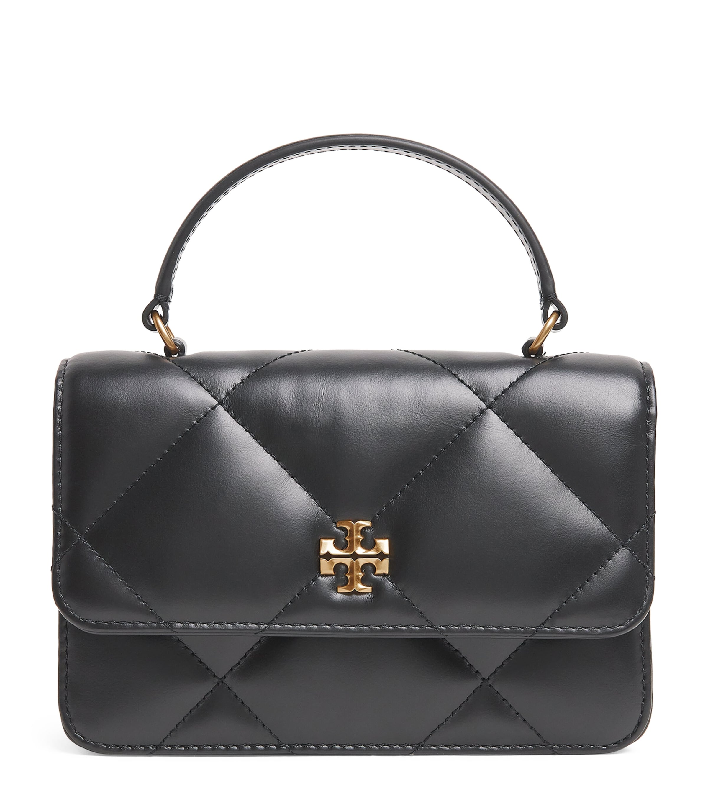 Mini Leather Kira Top-Handle Bag BLACK Image 1