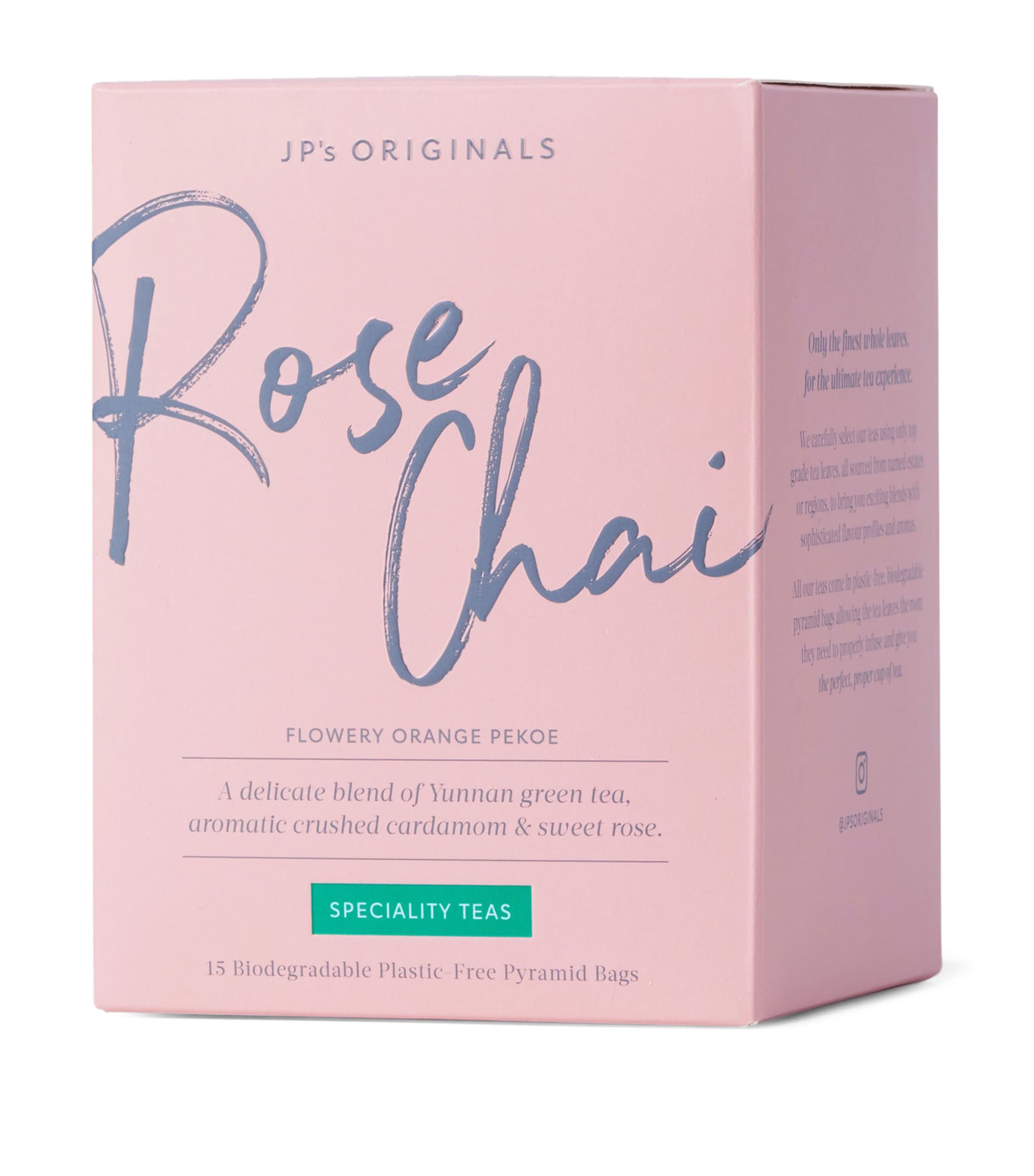 JP's Originals Rose Chai Water-Soluble Tea Pyramids (80g) Image 2
