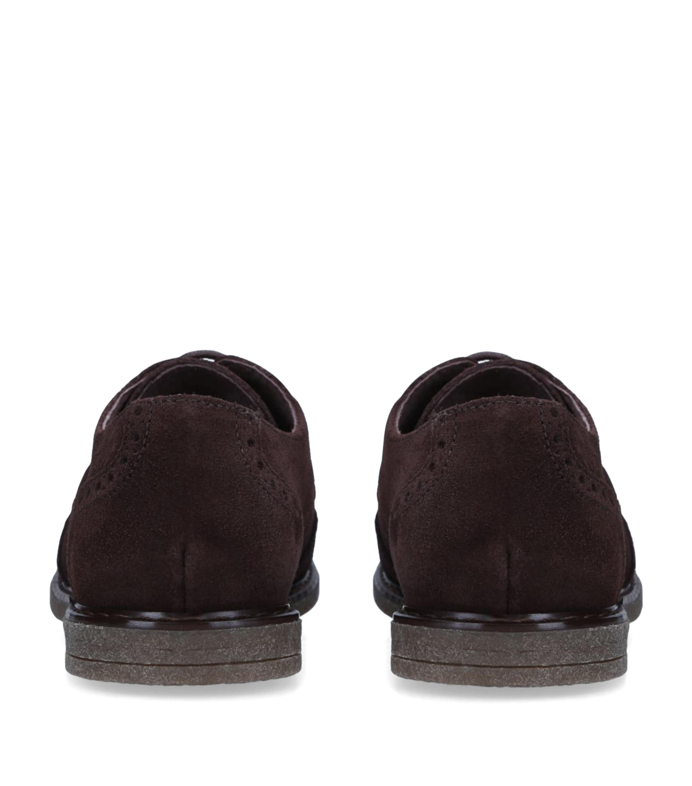 papouelli Suede Arthur Brogues Dark Brown Image 2