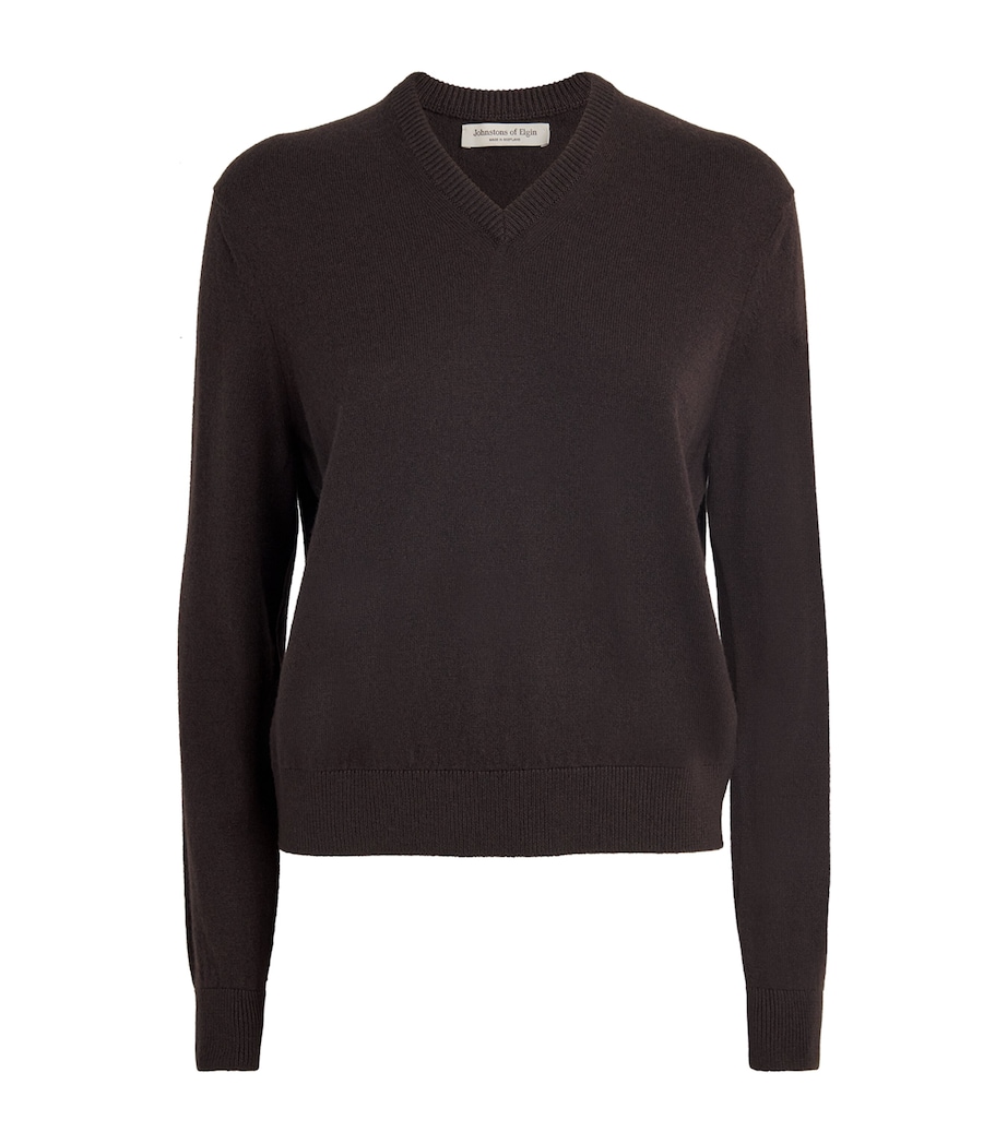 Cashmere V-Neck Sweater SB7290 MOLASSES Image 1