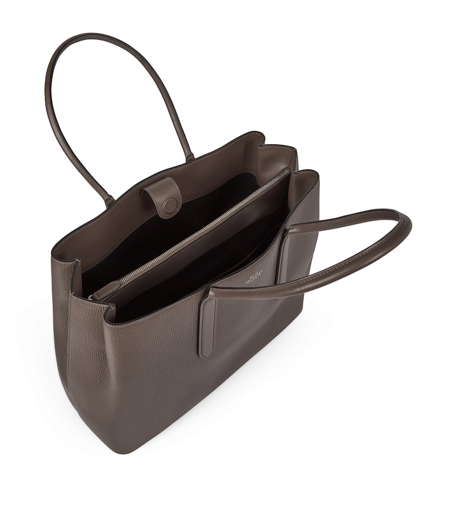 Ludlow Leather Zip Day Tote Bag DARK TAUPE Image 3