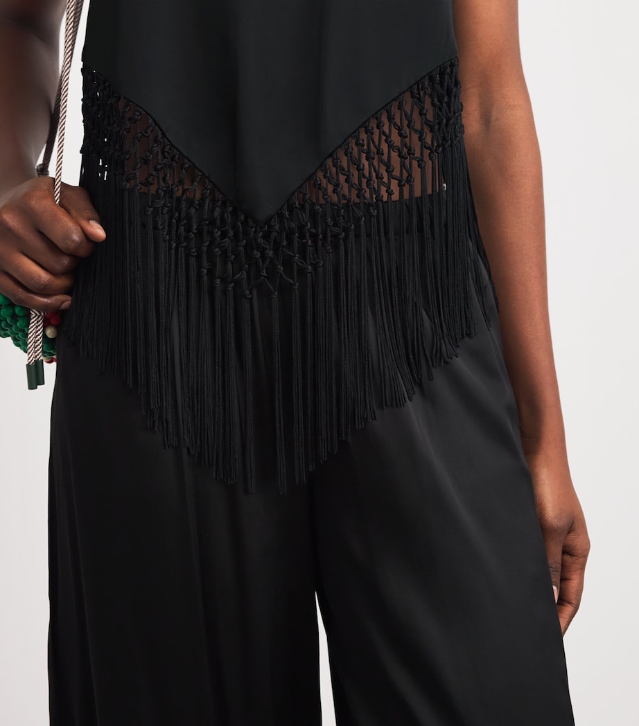 Alice+Olivia Womens Handkerchief Greta Top Black Image 3