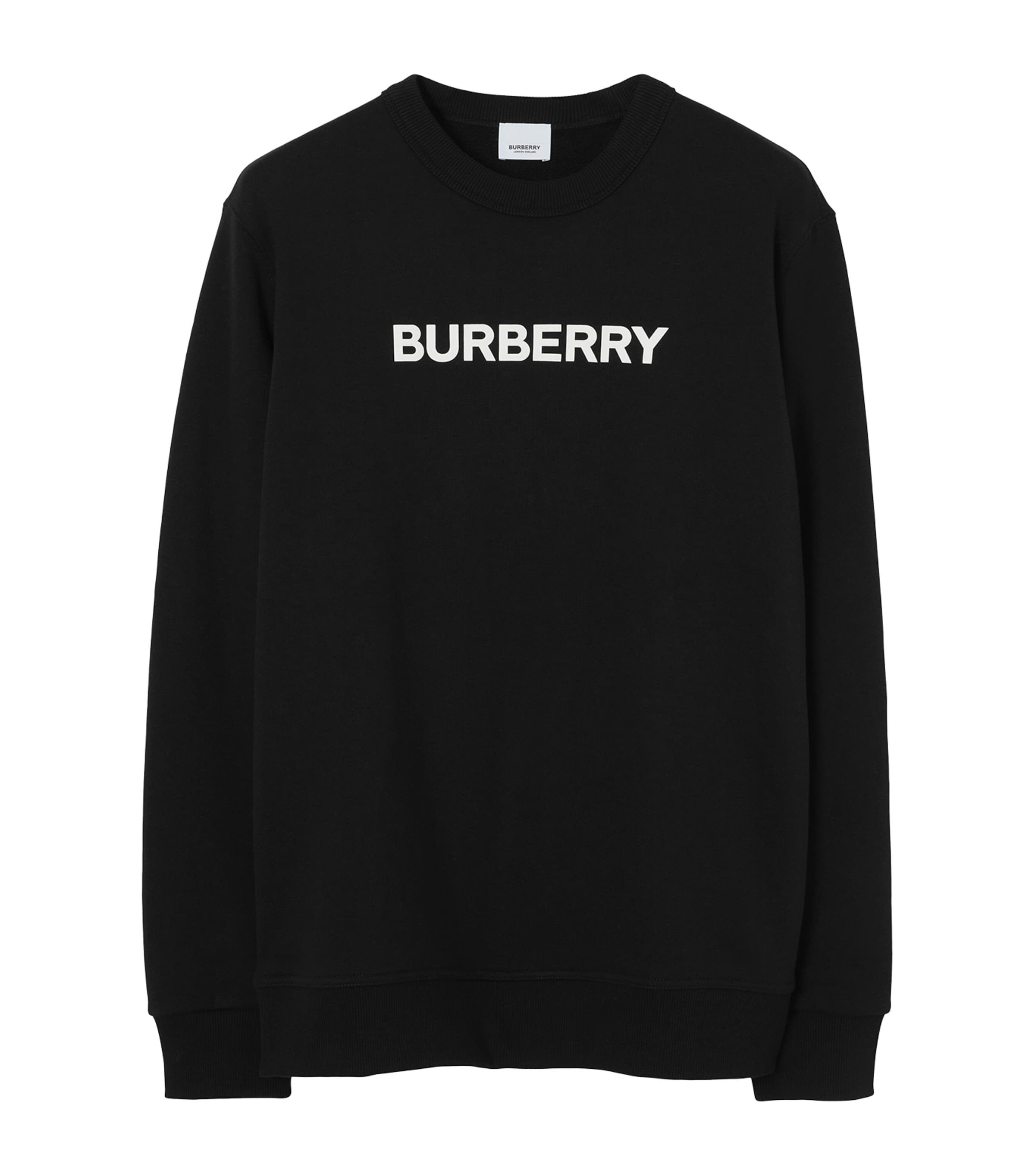 Burberry Burlow Logo Cotton Jersey Sweatshirt In Black