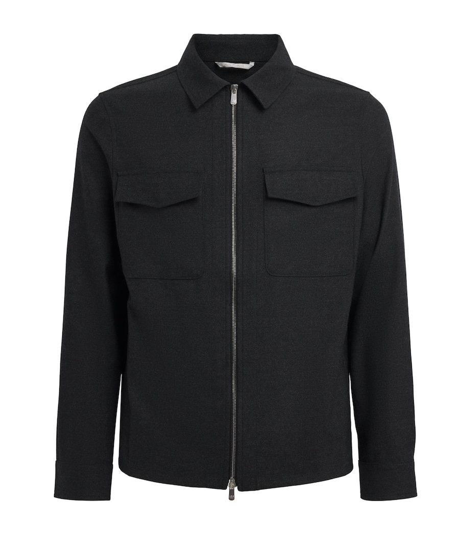 Marco Pescarolo Womens Stretch-Cashmere 2-Way Zip Jacket Grey Image 1