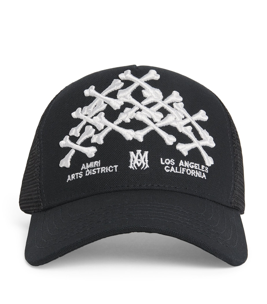 AMIRI Stacked Bones Trucker Hat Black Image 1