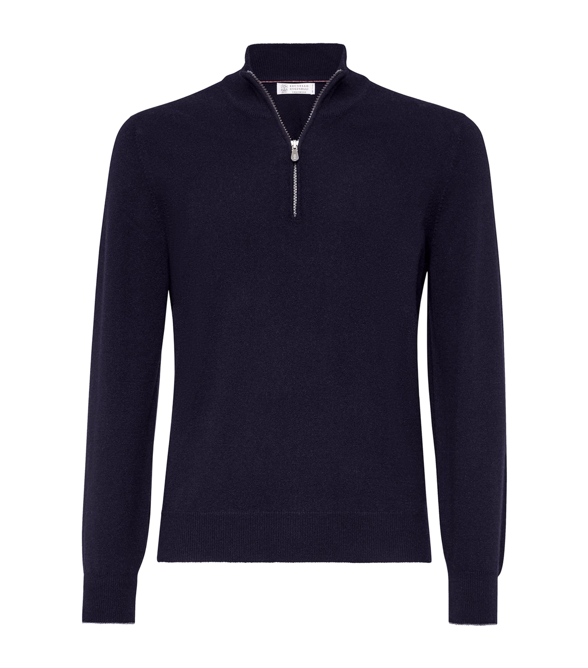 Brunello Cucinelli Cashmere Quarter-zip Sweater In Blue