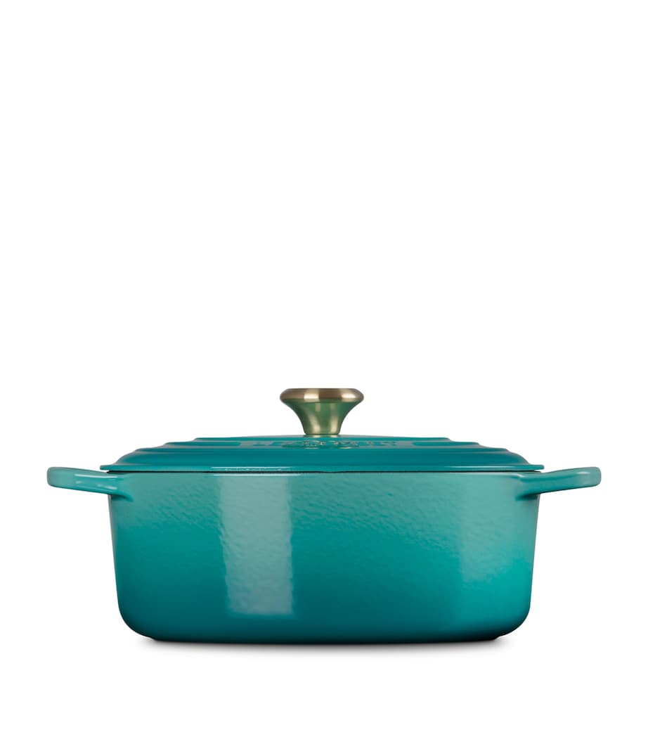 Le Creuset Cast Iron Oval Casserole Dish (29cm) Bleu Riviera Image 3