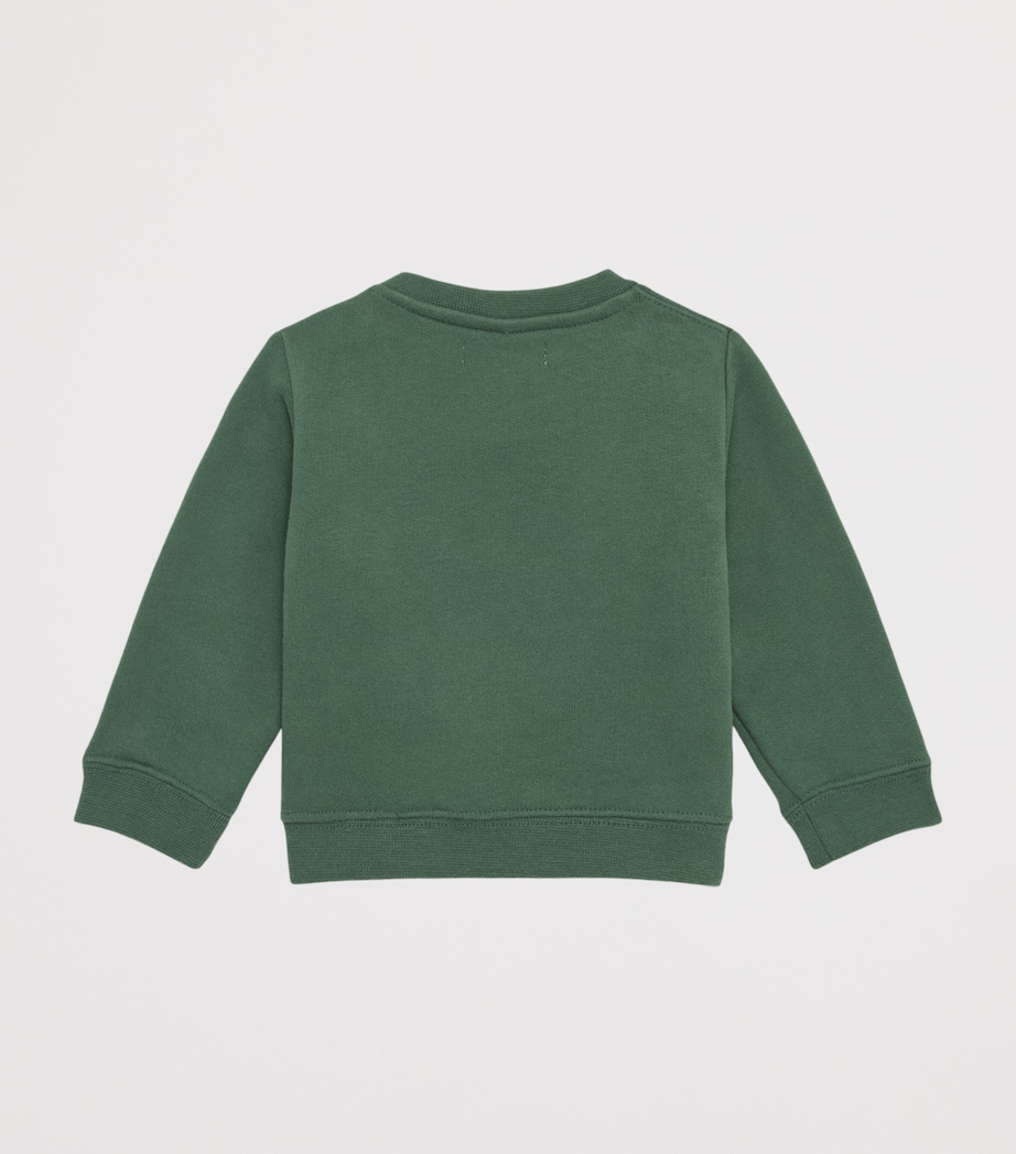 Harrods Cotton Jersey Embroidered Sweatshirt Green Image 2