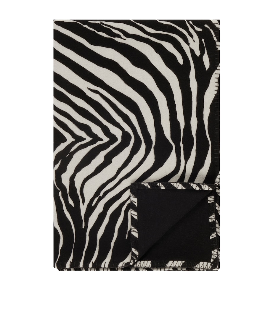 Wool-Silk Zebra Print Blanket (140cm x 180cm) UZ003 ZEBRA Image 4