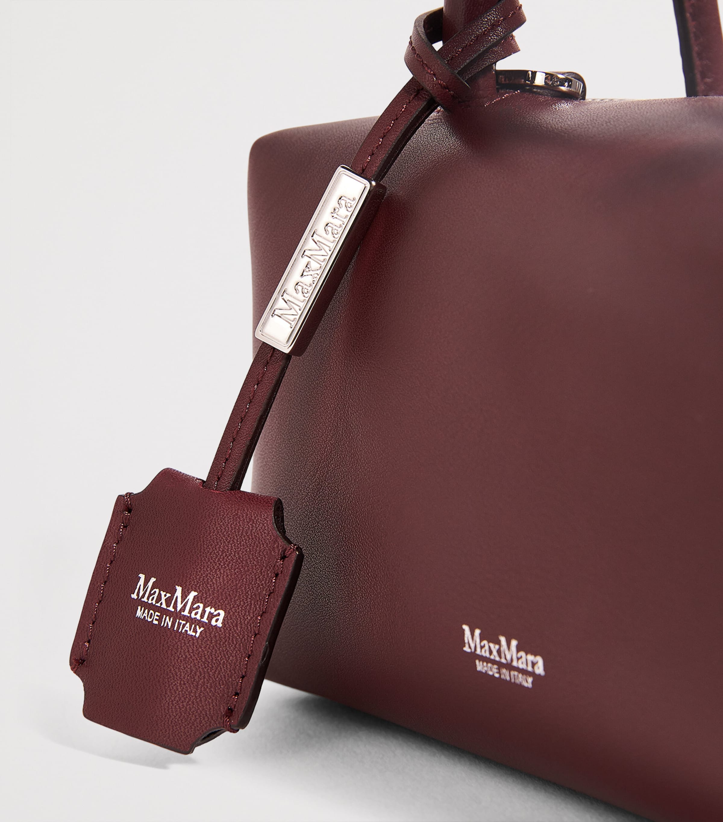 Small Leather Bowler Bag BORDEAUX Image 6