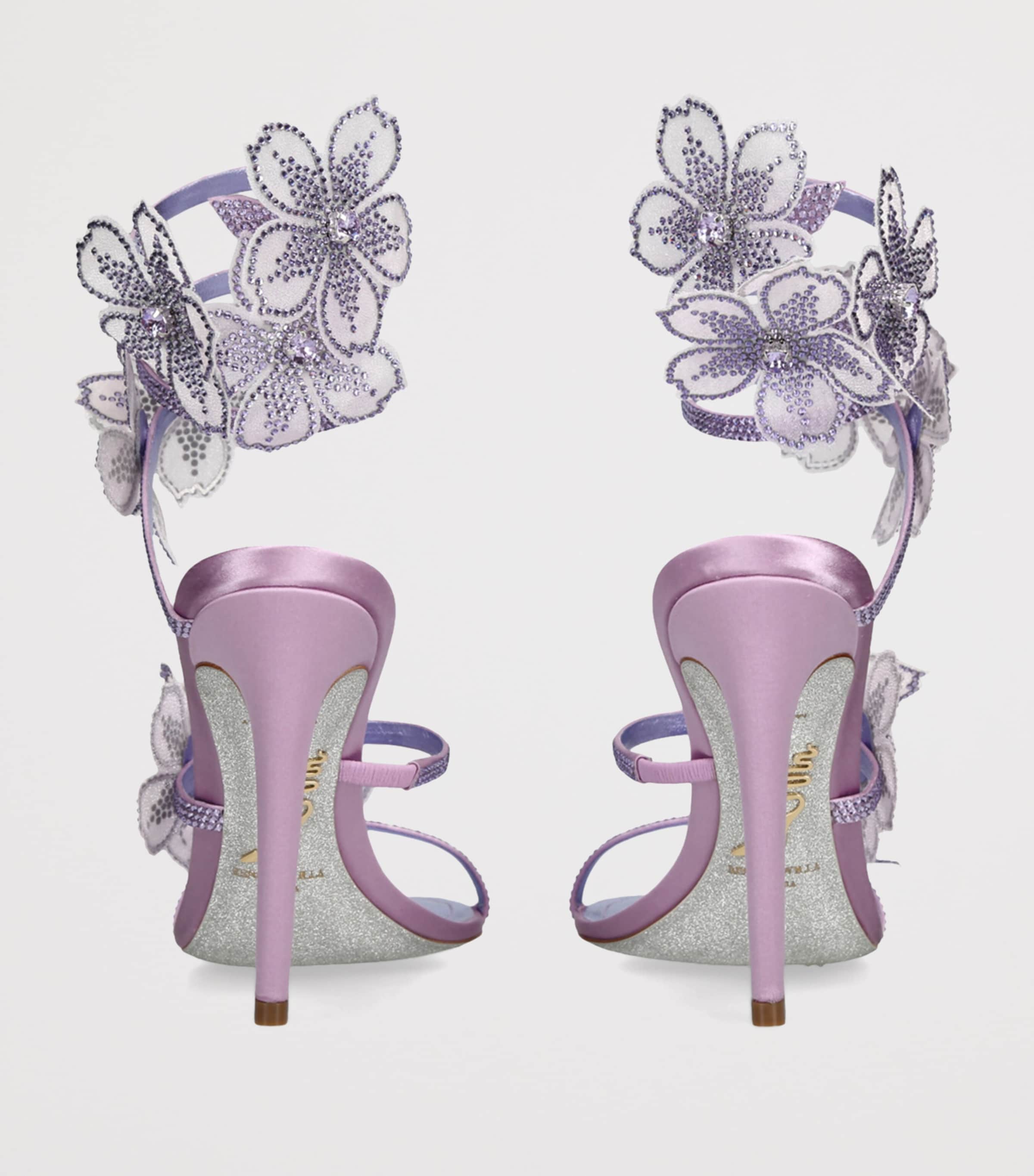 Satin Floral Cleo Sandals 105 LILAC Image 2