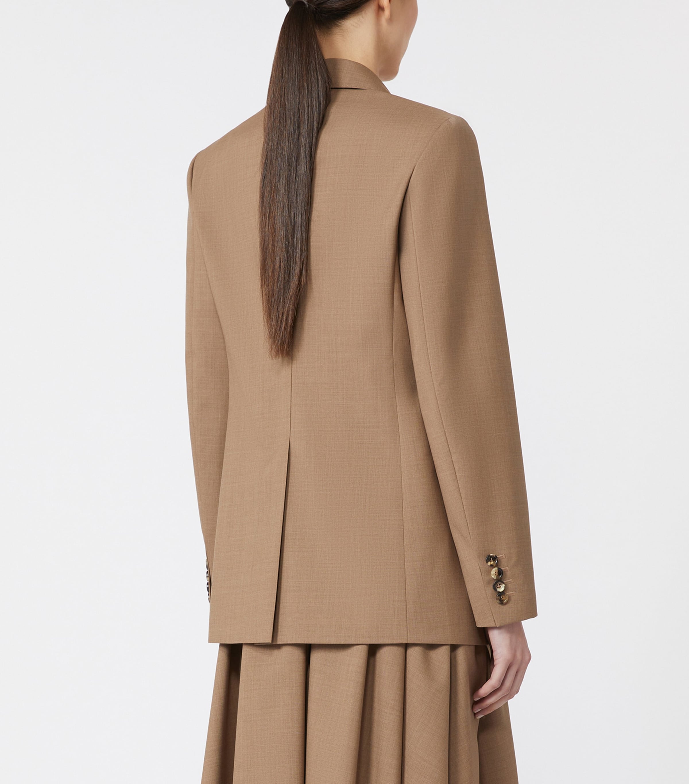 Virgin Wool Single-Breasted Blazer HAZELNUT BROWN Image 4