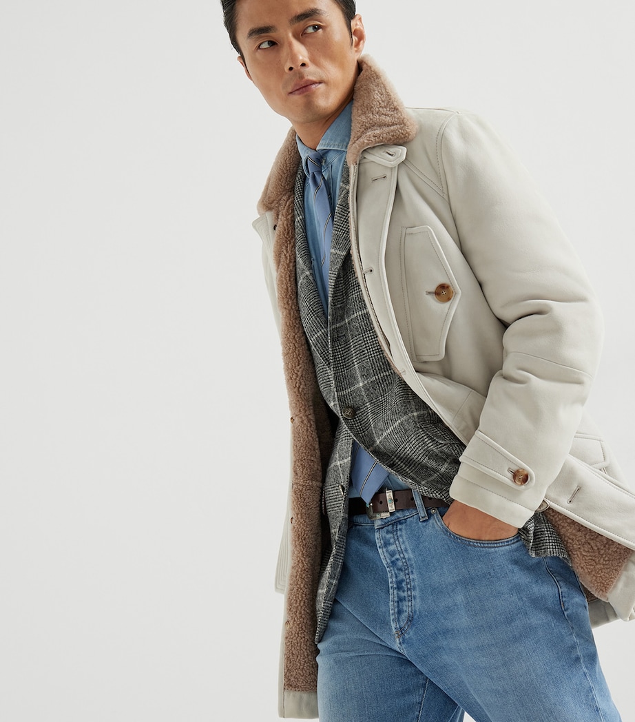 Suede Shearling Overcoat C4245 Image 4