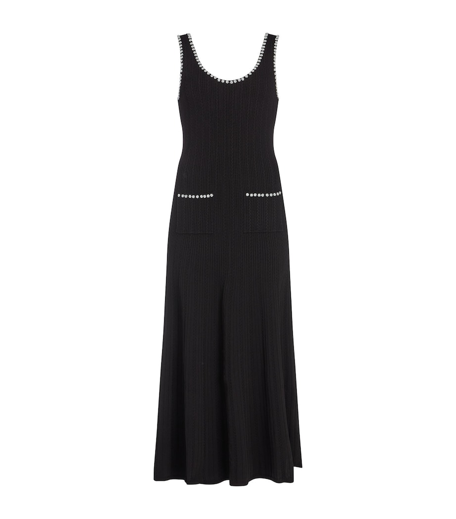 Knitted Pearl-Embellished Dress BLACK Image 1