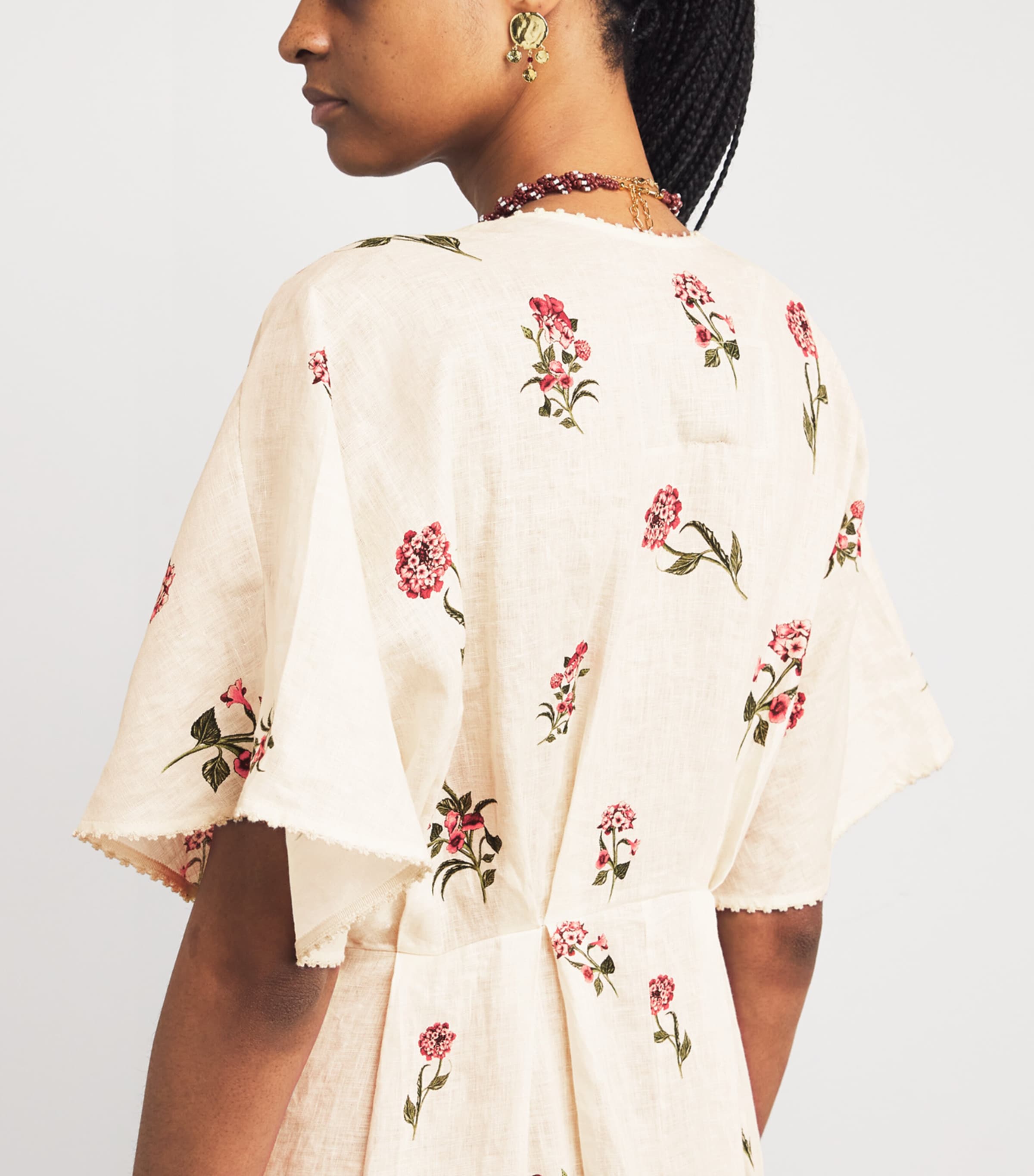 Linen Floral Maxi Kaftan MULTICOLOR Image 4