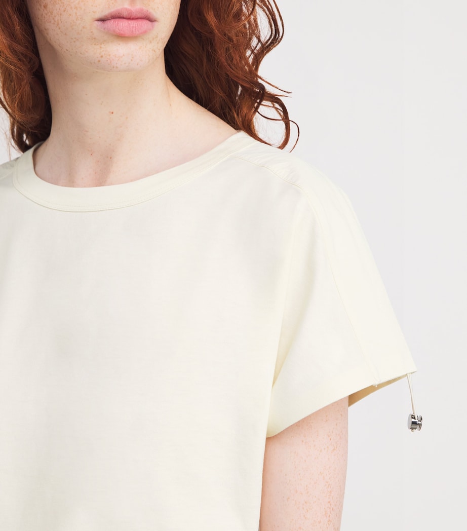 Cotton Jersey and Canvas Top ECRU Image 6