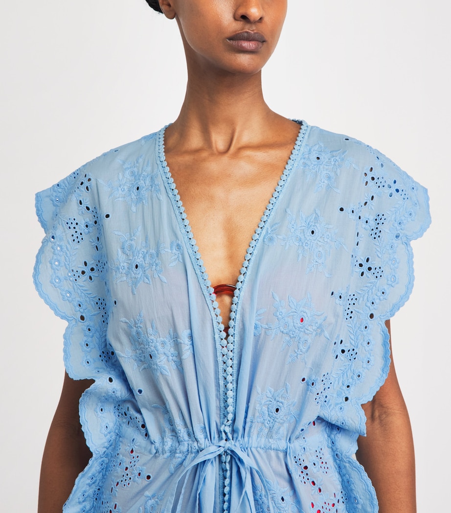 Melissa Odabash Womens Cotton Embroidered Talitha Kaftan Oasis Image 3