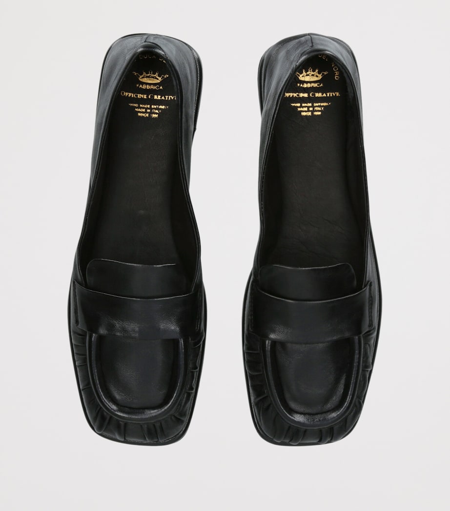 Officine Creative Leather Clover Loafers Black Image 3